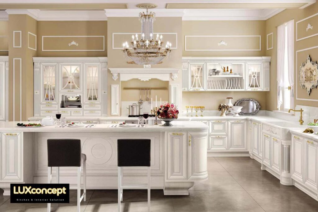 ağ klassik mətbəx mebeli